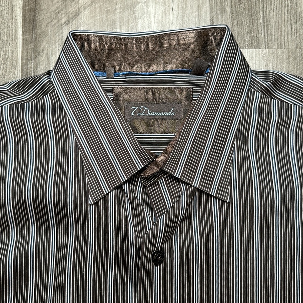 7 Diamonds Long Sleeve Button Down Shirt - Large - Picture 5 of 5